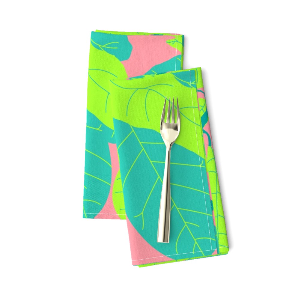 Tropicana Banana Leaves in Neon Peach + Lime