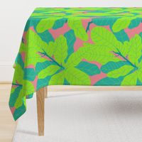 Tropicana Banana Leaves in Neon Peach + Lime