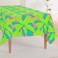 Tropicana Banana Leaves in Neon Peach + Lime