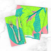 Tropicana Banana Leaves in Neon Peach + Lime