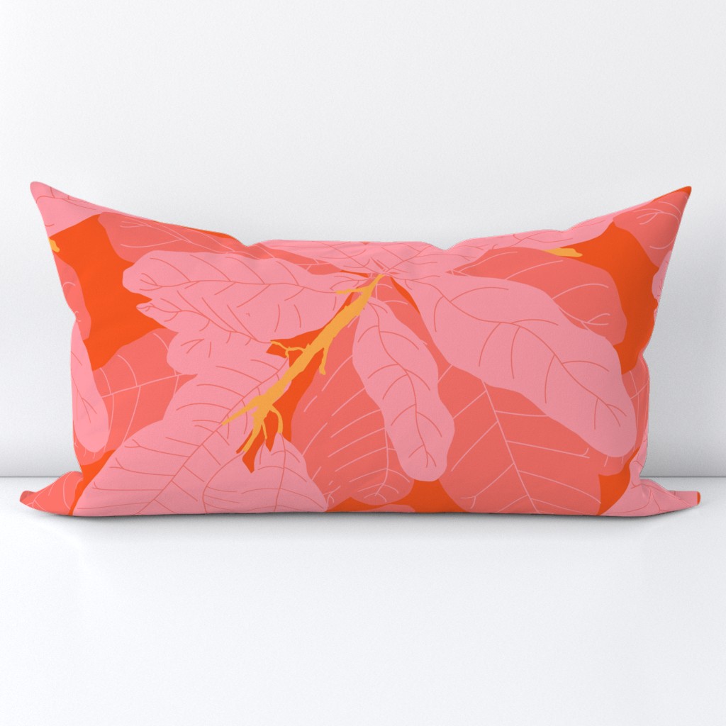 Tropicana Banana Leaves in Coral Spice