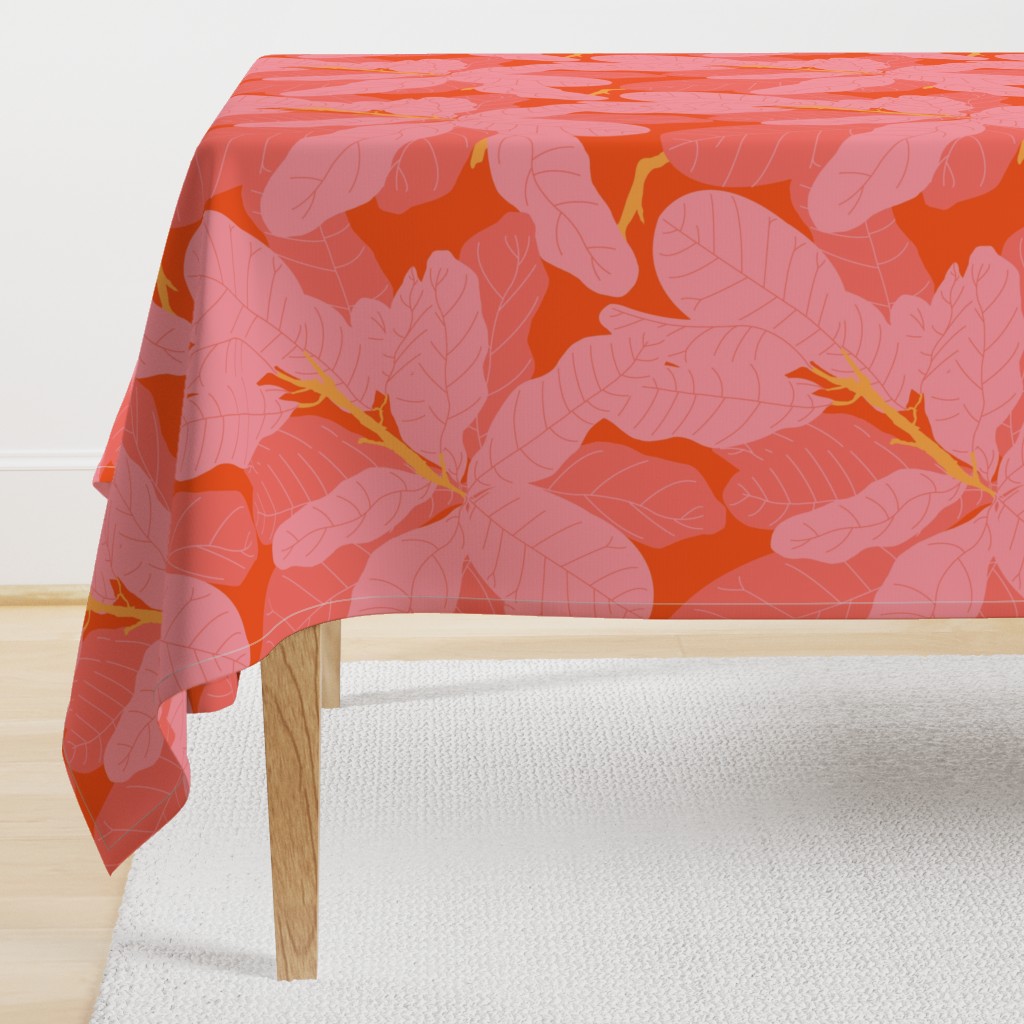 Tropicana Banana Leaves in Coral Spice