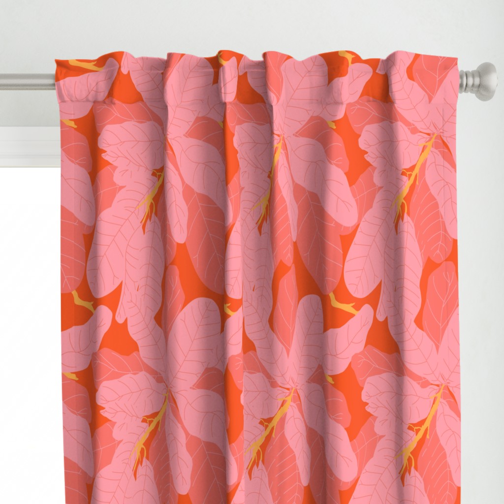 Tropicana Banana Leaves in Coral Spice