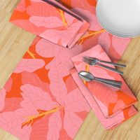 Tropicana Banana Leaves in Coral Spice