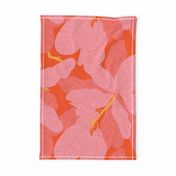 Tropicana Banana Leaves in Coral Spice