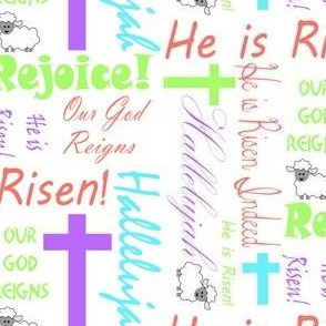 He is risen pink and green