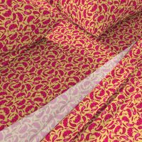 Art Deco Paisley Hot Pink Yellow Small