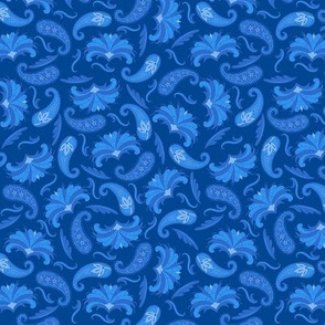 Art Deco Paisley Navy Light Blue Small