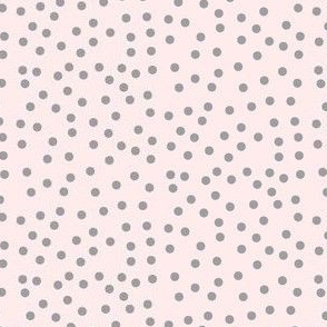 Twinkling Dots of Mystic Grey on Misty Pink - Medium Scale