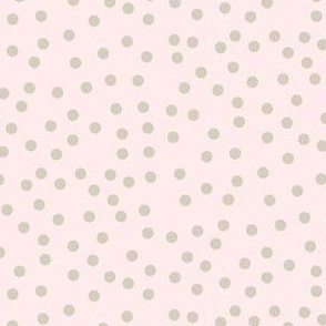 Twinkling Dots of Dove Grey on Misty Pink - Large Scale