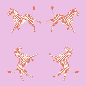Zebra orange on pink