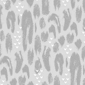 Gray Cheetah Print with Hearts