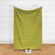 Bohemian Vine and Flower Stripe in Green and Yellow