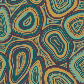 hand drawn agate slices - jewel tones