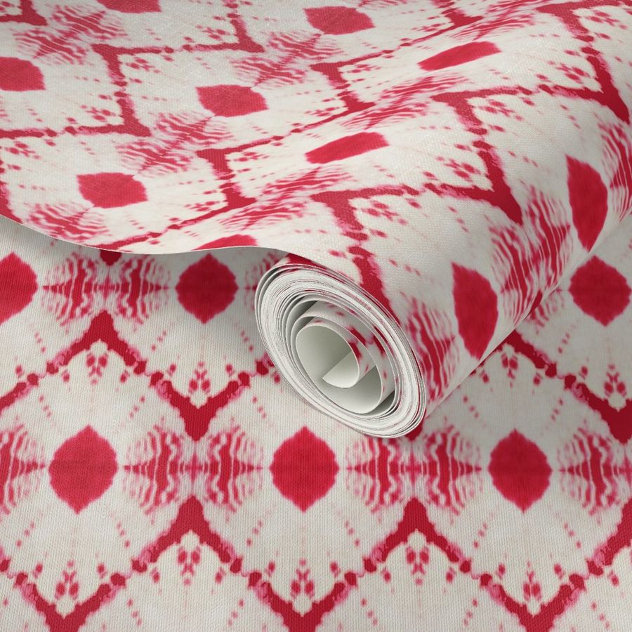 Shibori diamond in candy red