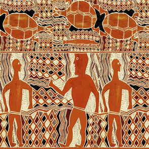 Aborigine Tribal Folk Art Wallpaper