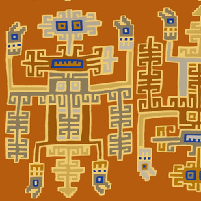 Inca Shaman Spirits Orange - Wallpaper 24x36