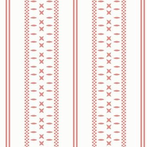 Cross Ladder Stripe: Copper Rose Farmhouse Stripe, Cottage Stripe