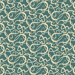 Teal Mid Century Abstract Shapes