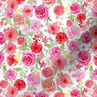 All Over Vintage Roses on white