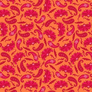 Red Paisley Fabric, Wallpaper and Home Decor