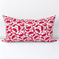 Art Deco Paisley Red White Medium