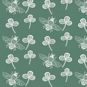 Bee Clover, Dark Monet Green // large