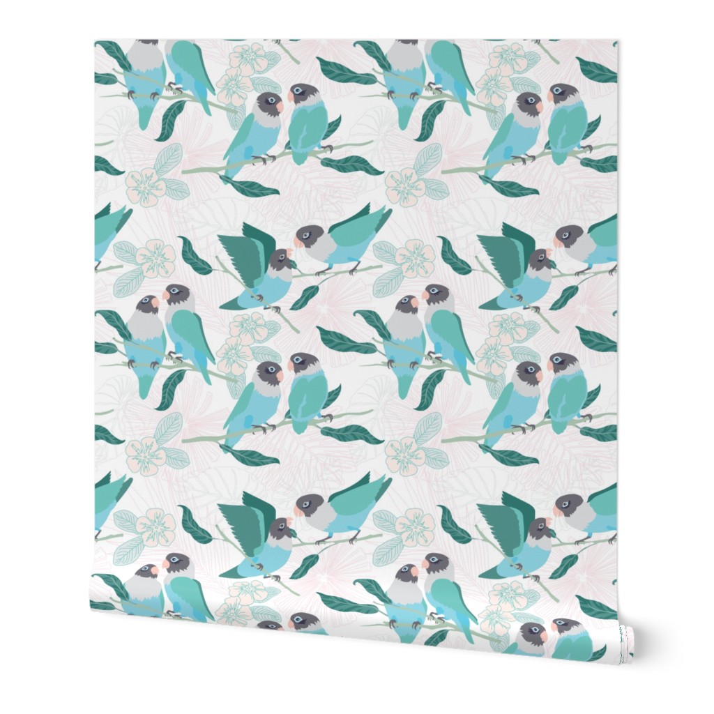 Boho Paradise Lovebirds white