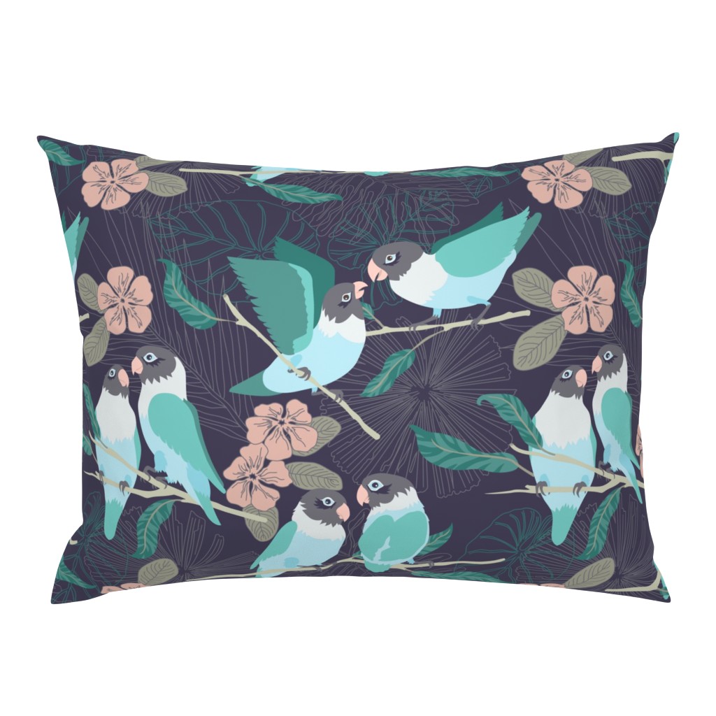 Boho Paradise Lovebirds  dark grey