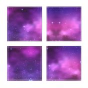 Outer space Purple/Pink Stars large scale