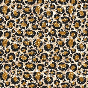 Leopard Cheetah Glitter Black/Caramel/Gold