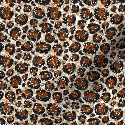 leopard cheetah glitter Dark Caramel/Black