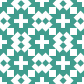 Starlight and Crosses in Teal