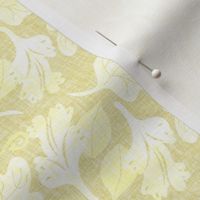 Scattered Cream Leaves on Linen Look