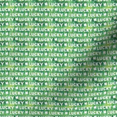 (micro scale) LUCKY - watercolor green - st patricks day Clover Irish C19BS