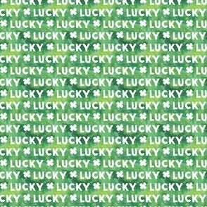 (micro scale) LUCKY - watercolor green - st patricks day Clover Irish C19BS