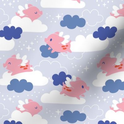 Piglets Dream of Flying Among the Clouds