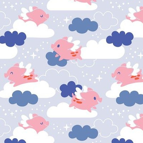 Piglets Dream of Flying Among the Clouds