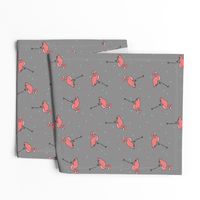 Flamingo Toss Gray