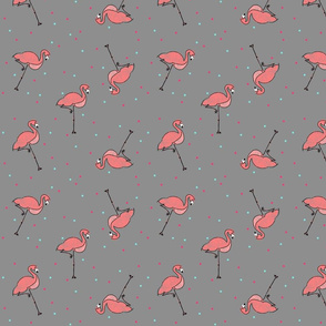 Flamingo Toss Gray