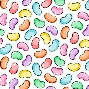 Pastel Jelly Beans on White