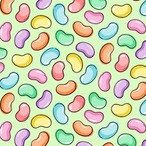 Pastel Jelly Beans on Green