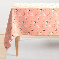 hey cat! calico on blush pink