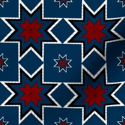 Red, White, and Blue Pysanky Stars