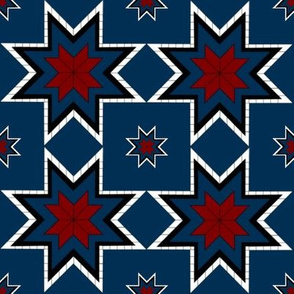 Red, White, and Blue Pysanky Stars