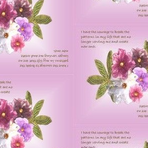 Organza flowers with inspirational quote