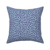 Leopard Print - Purple spots dots with Blue Background