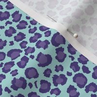 Leopard Print - Purple spots dots with Blue Background