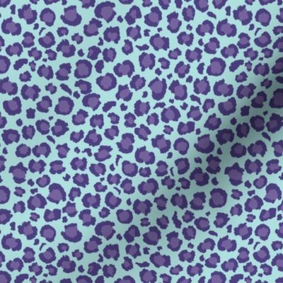 Leopard Print - Purple spots dots with Blue Background