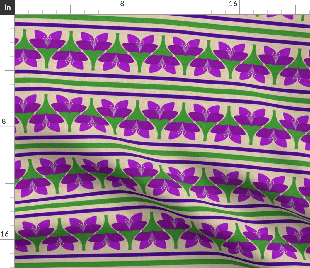 Bohemian Crocus Flower Stripe in Purple